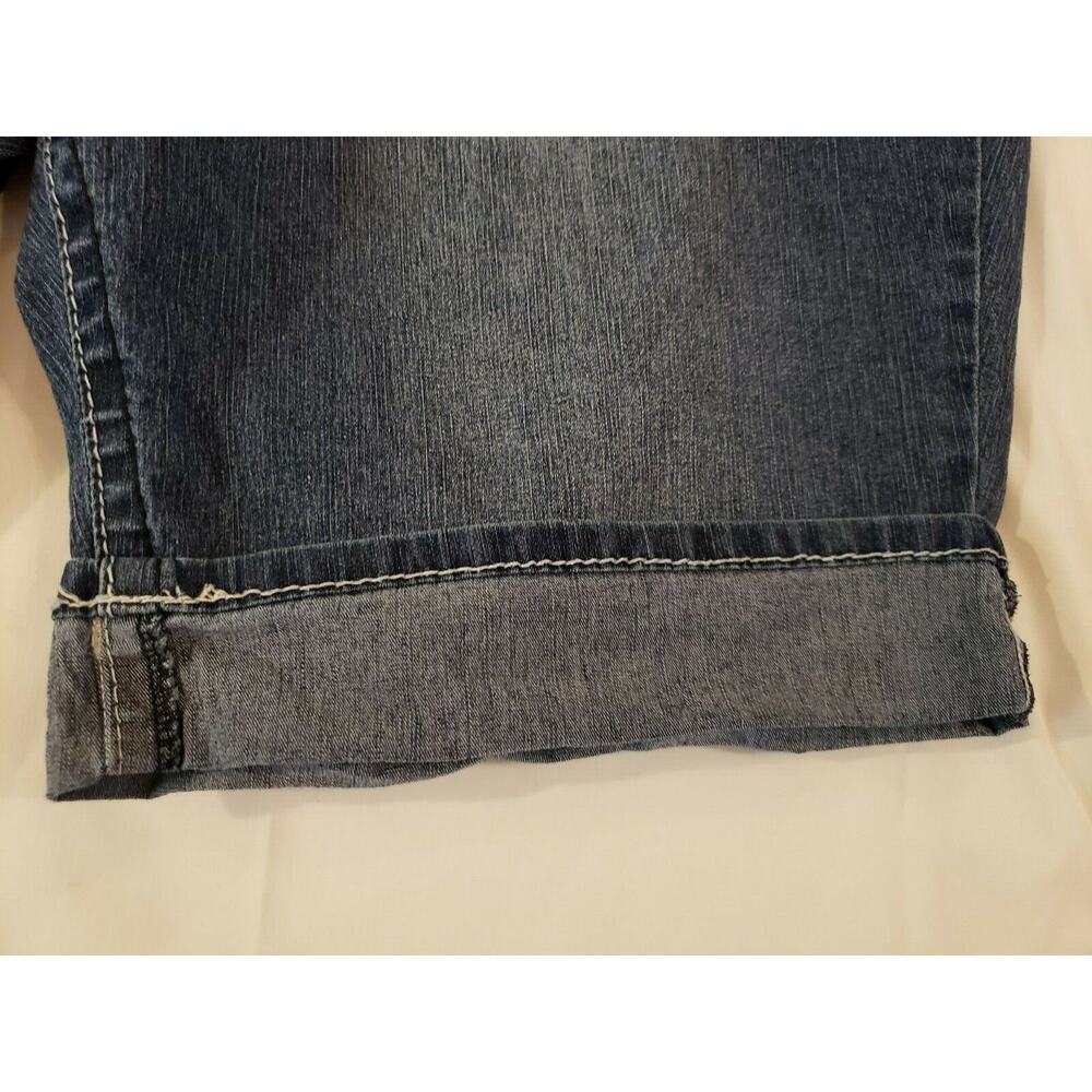 BONGO Plus Womens Medium Blue With White Thread Cuffed Hem Jean Shorts Plus 26W - Picture 2 of 8